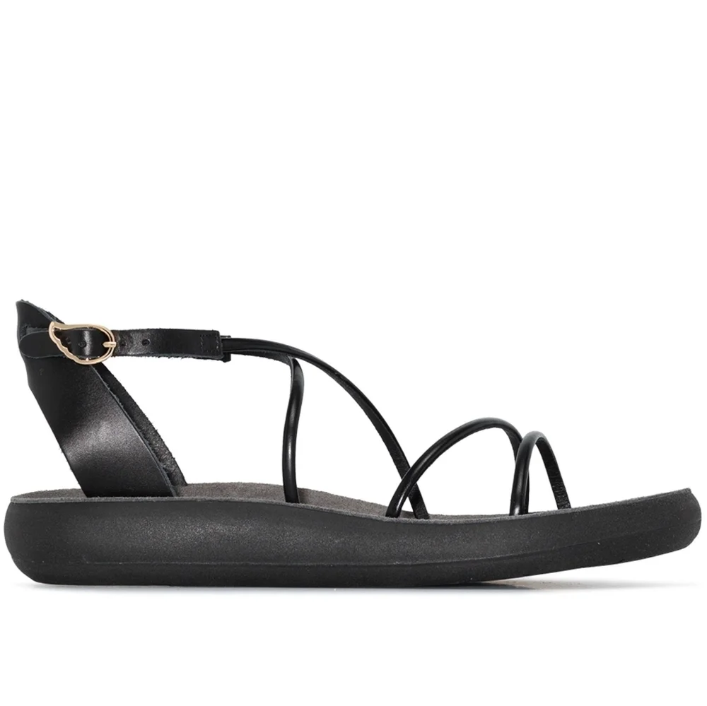 Ancient Greek Sandals black leather